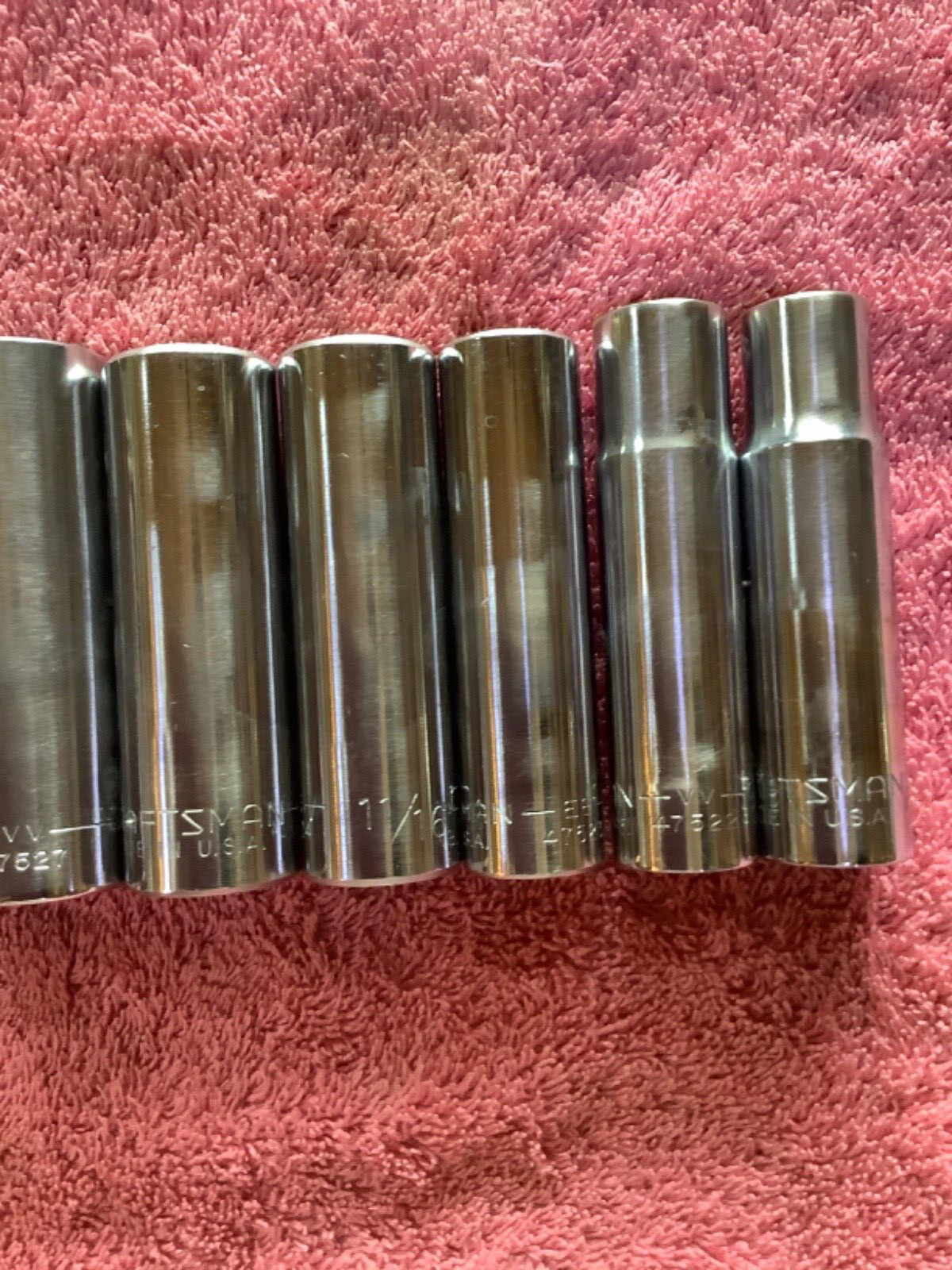 9 Craftsman 1/2″ drive SAE 12pt sockets EE and VV