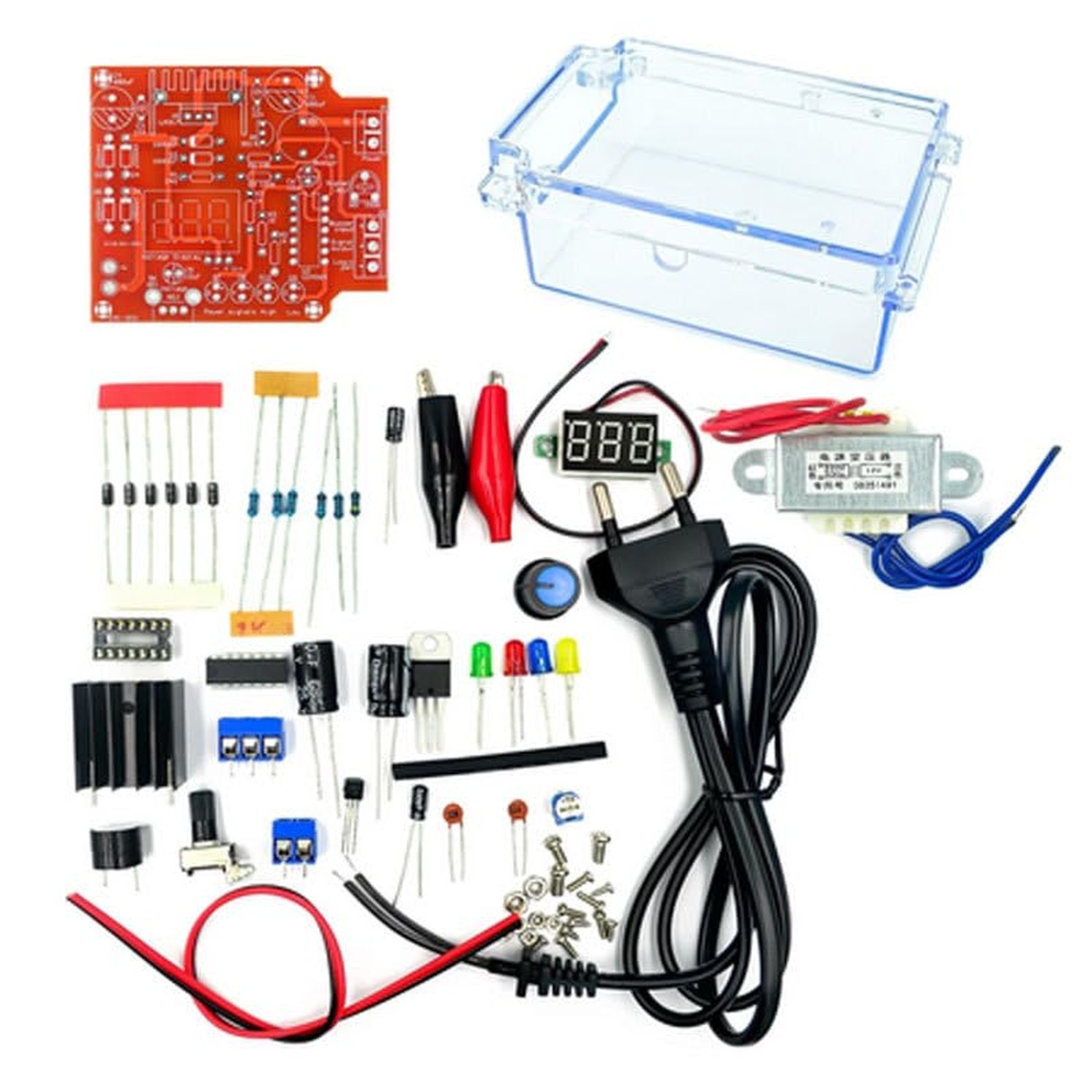 LM317 DIY Kit Adjustable Regulated Voltage 110V to 1.25V-12.5V Step-Down Powe…