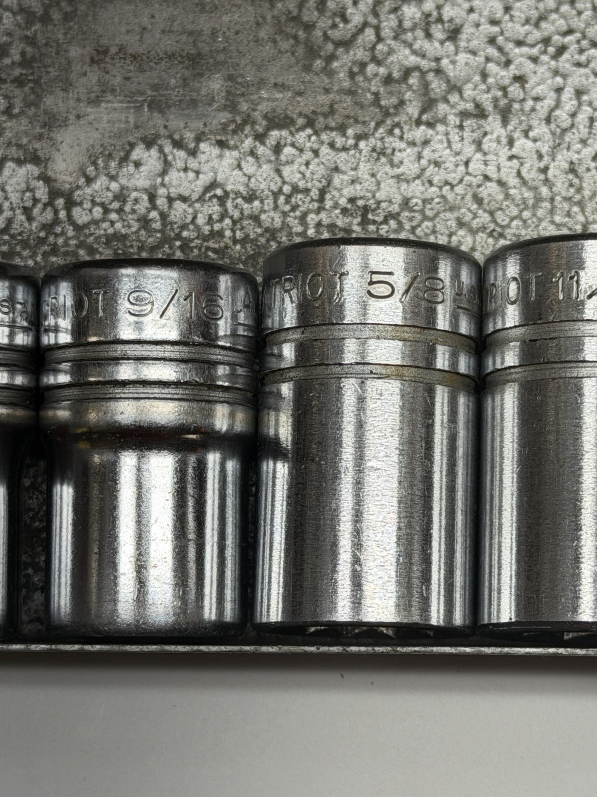 Patriot (by Indestro) 1/2″ Drive 12 Pt. Socket Set 7/16″ – 1″ & Ratchet USA RARE