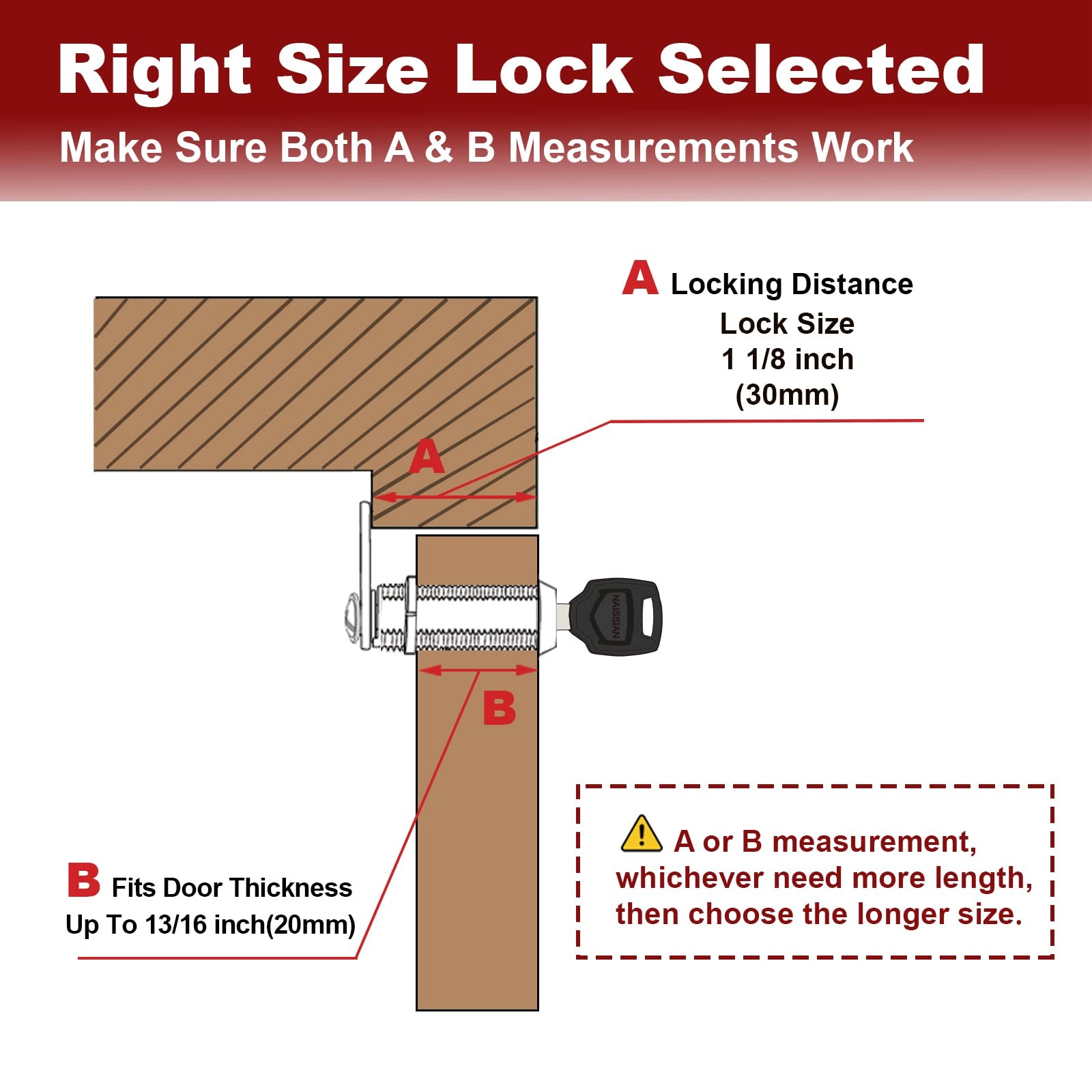 Camper Door Lock + 1-1/8″ RV Stroage Cam Lock Set,Deadbolt Lock for Entry Sid…