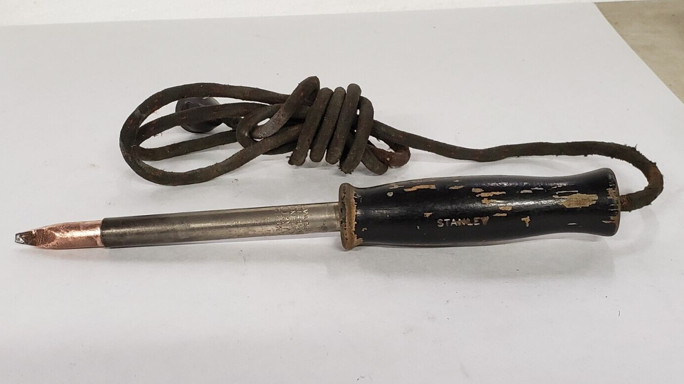 Vintage Stanley No. 420 120V 50 Watt Soldering Iron made by Victor