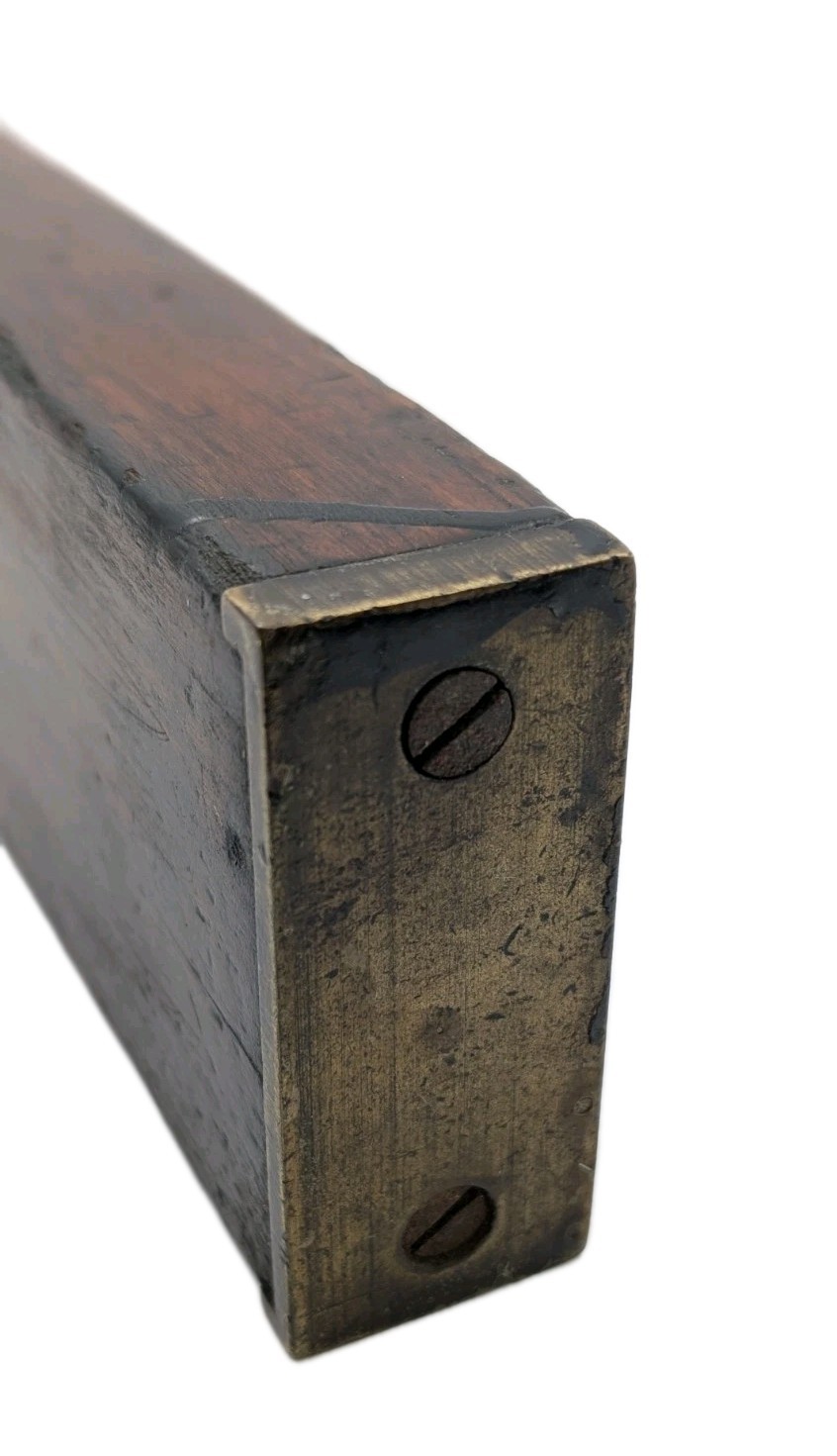 Antique Stanley No. 3 Brass & Wood Spirit Level 30” – 1908 Patent – Vintage Tool