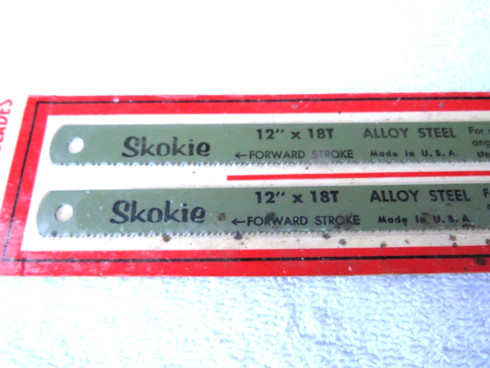 VINTAGE SKOKIE No HC-218 Alloy Steel Hack Saw Blades 12″ x 18T USA