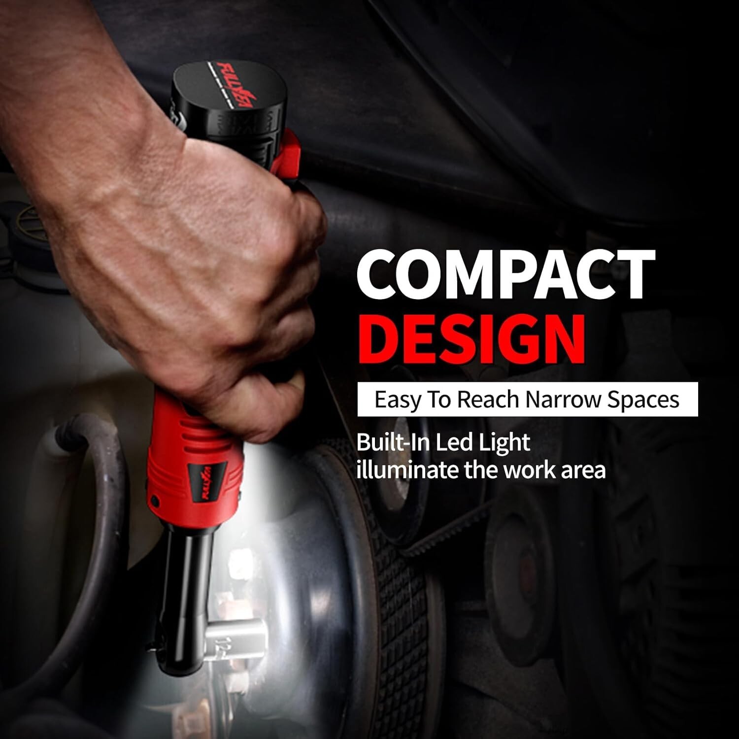 Electric Ratchet Wrench Set, 550 RPM Cordless Ratchet Wrench, 3/8″ 18V Power
