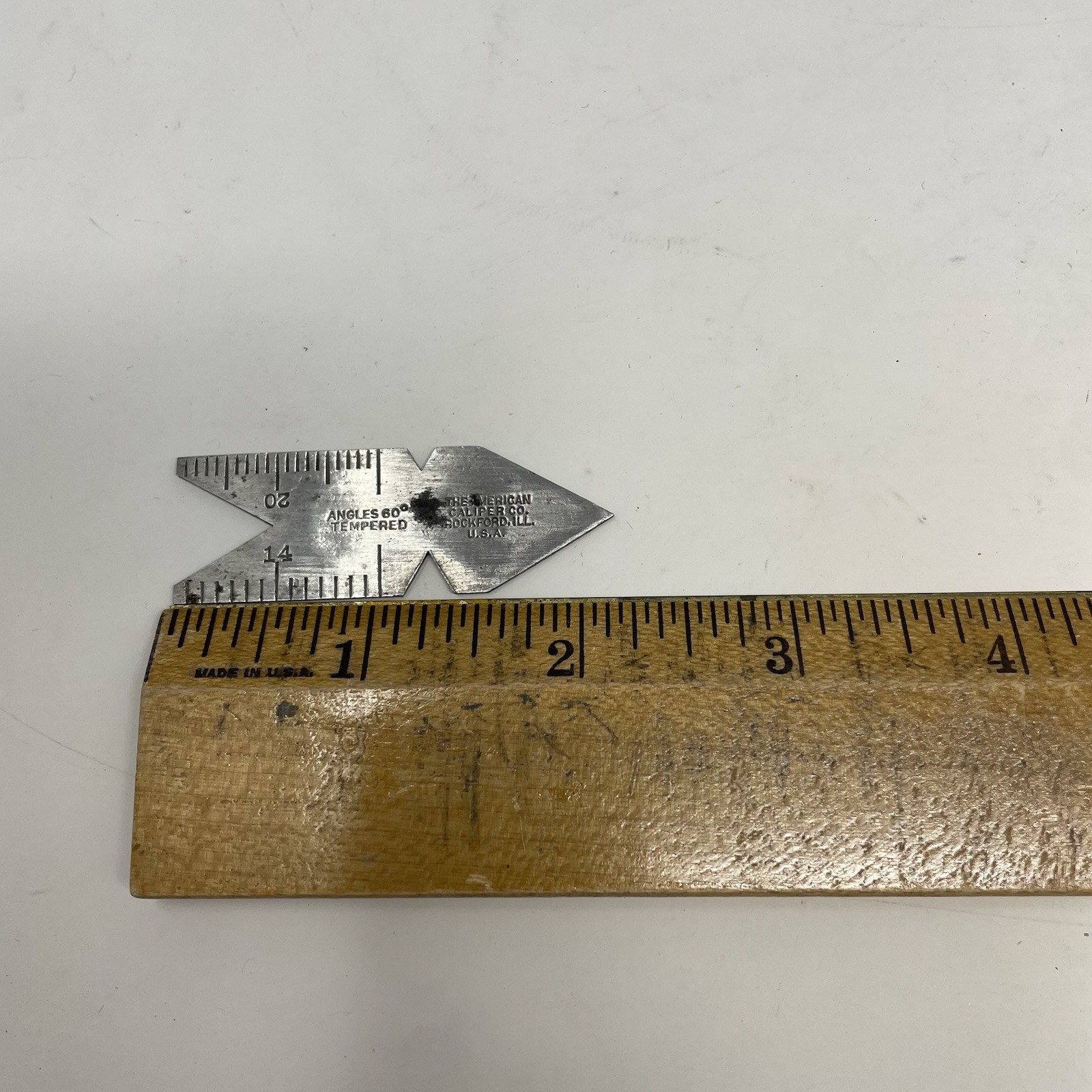 The American Caliper Co. Center Gage 60 Degree Fishtail – Vintage Tempered USA