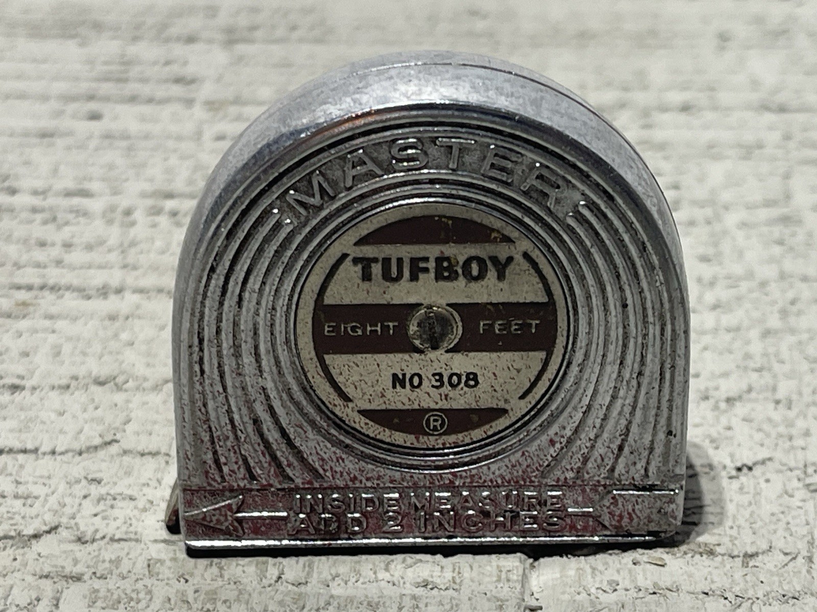 TUFBOY NO 308 Tape Measure MCM Vintage Tool Master Rule NY 8ft