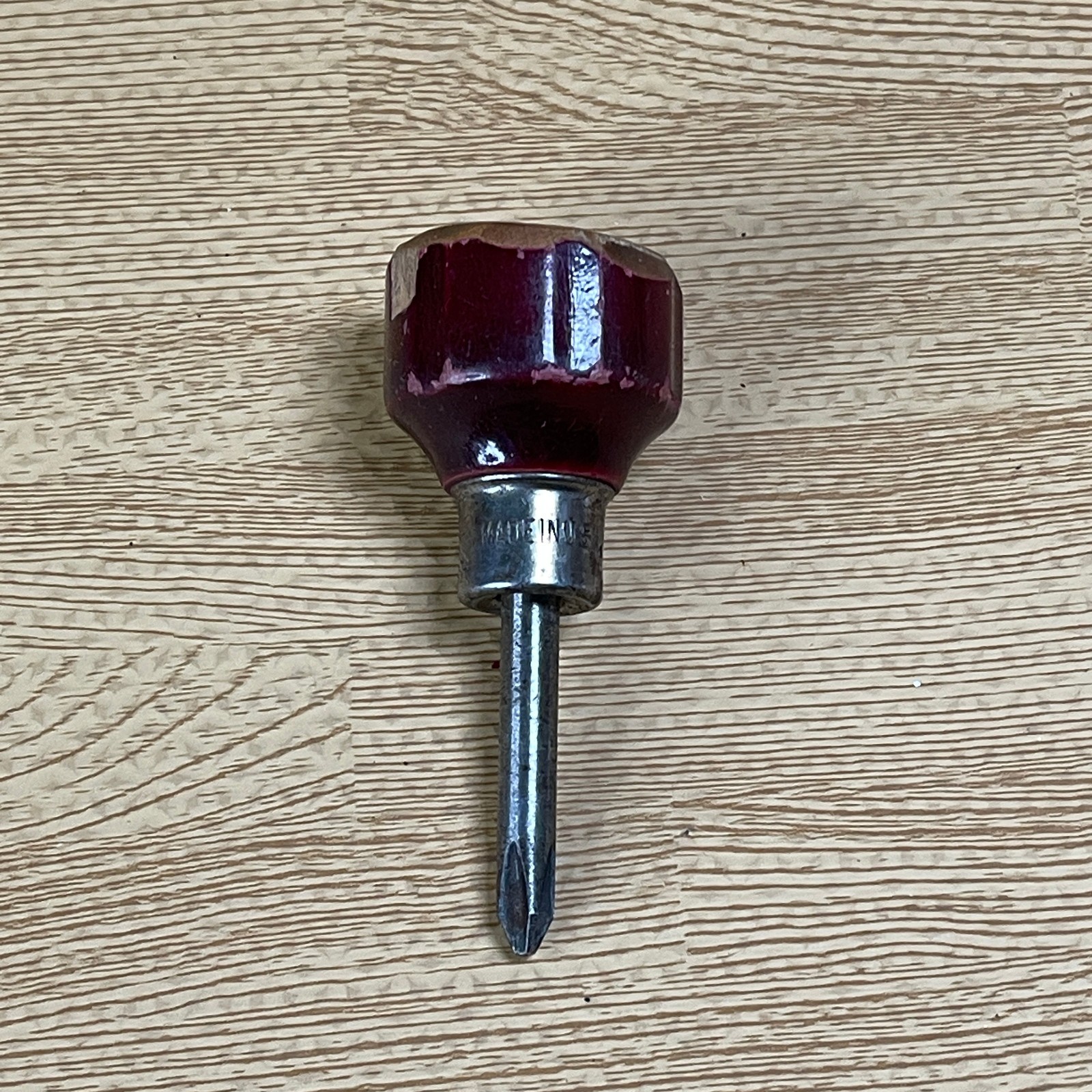Vintage Stanley USA no. 2712 #2 Phillips Stubby Screwdriver Wood w/ Patents