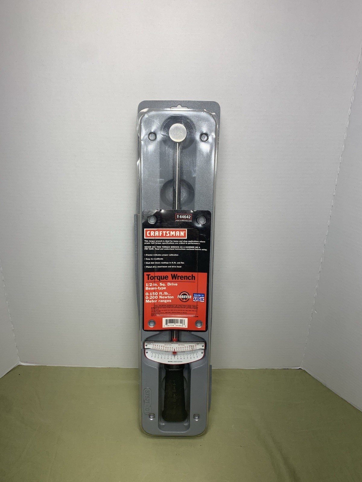 Vintage NOS Sears Craftsman 9-44642 1/2-drive Beam Type Torque Wrench USA