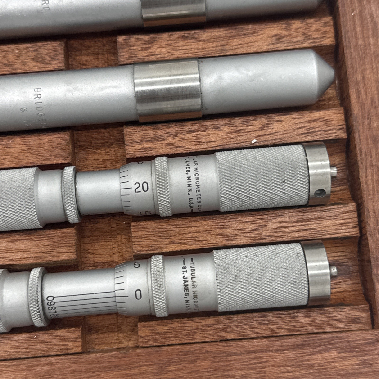 Bridgeport End Measuring Rods Inside Micrometers Machinist Tool 11 Piece Set