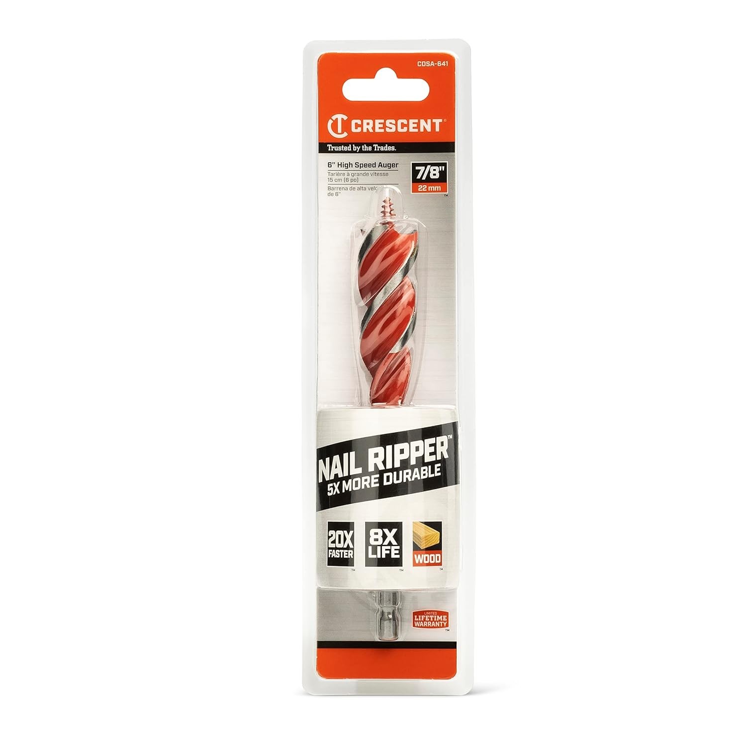 Crescent 6″ x 7/8″ Auger Bit with Nail Ripper – Ultimate Precision & Durability