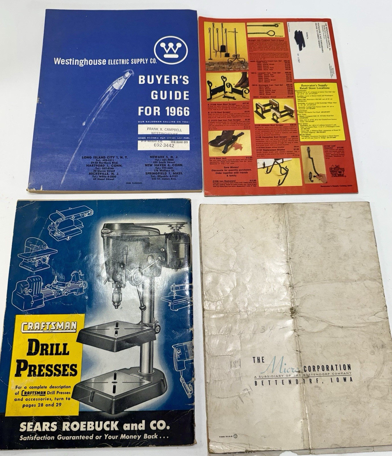 Sears Roebuck Craftsman Power Tools Catalog 1948 -Westinghouse Buyers Guide READ