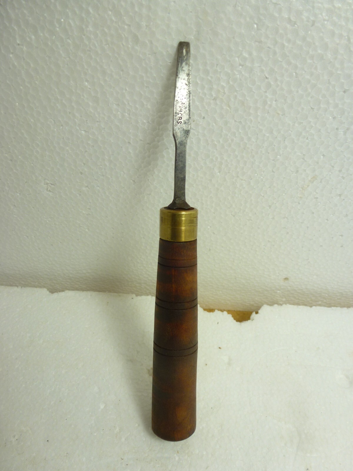 Antique 3/8″ Wood Chisel Stamped Brothers Contoured & Turned Handle