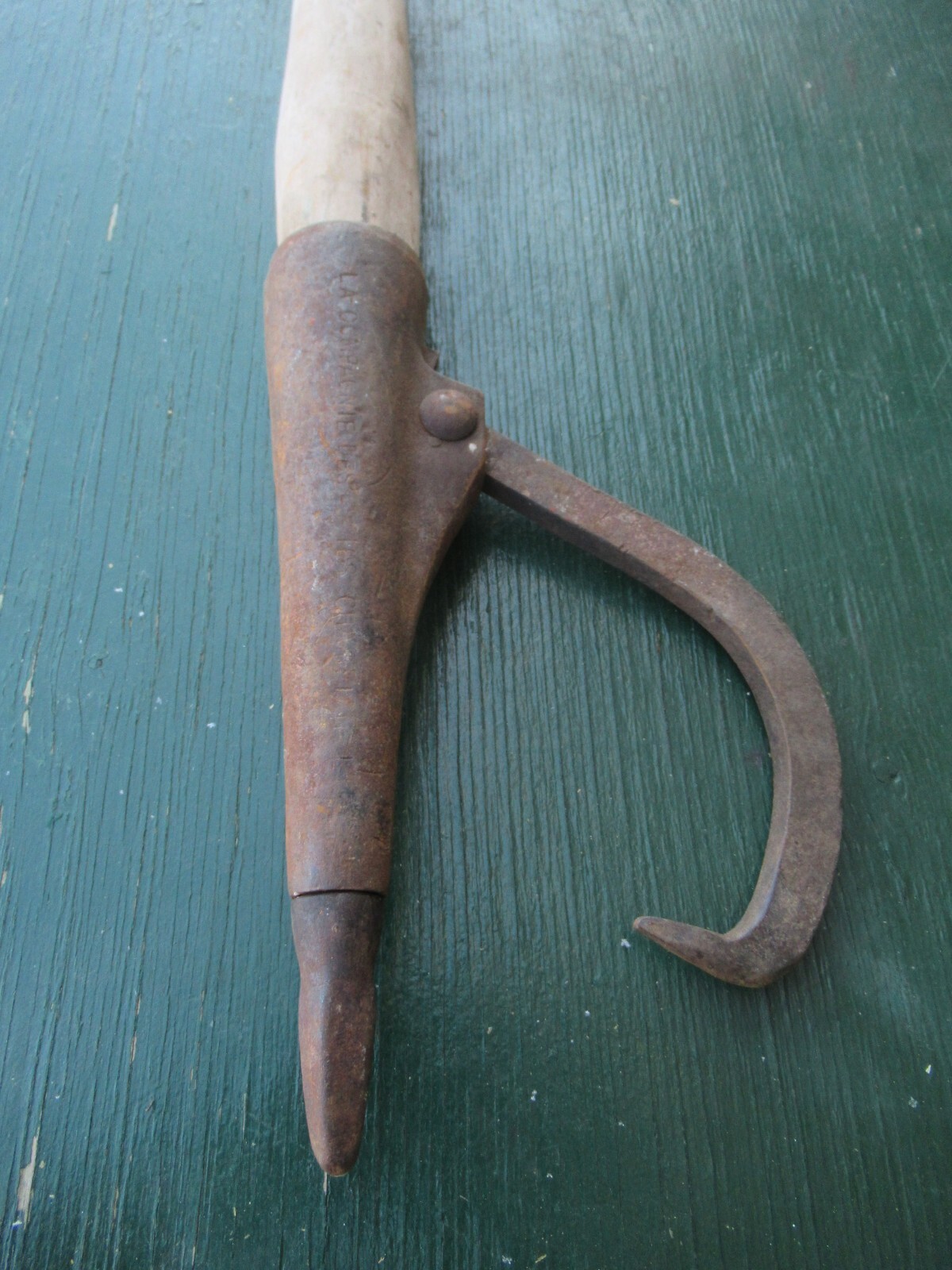 ANTIQUE Cant Hook 44″ Log Roller Peavey Lumber Jack Mill Signed CHAMPION