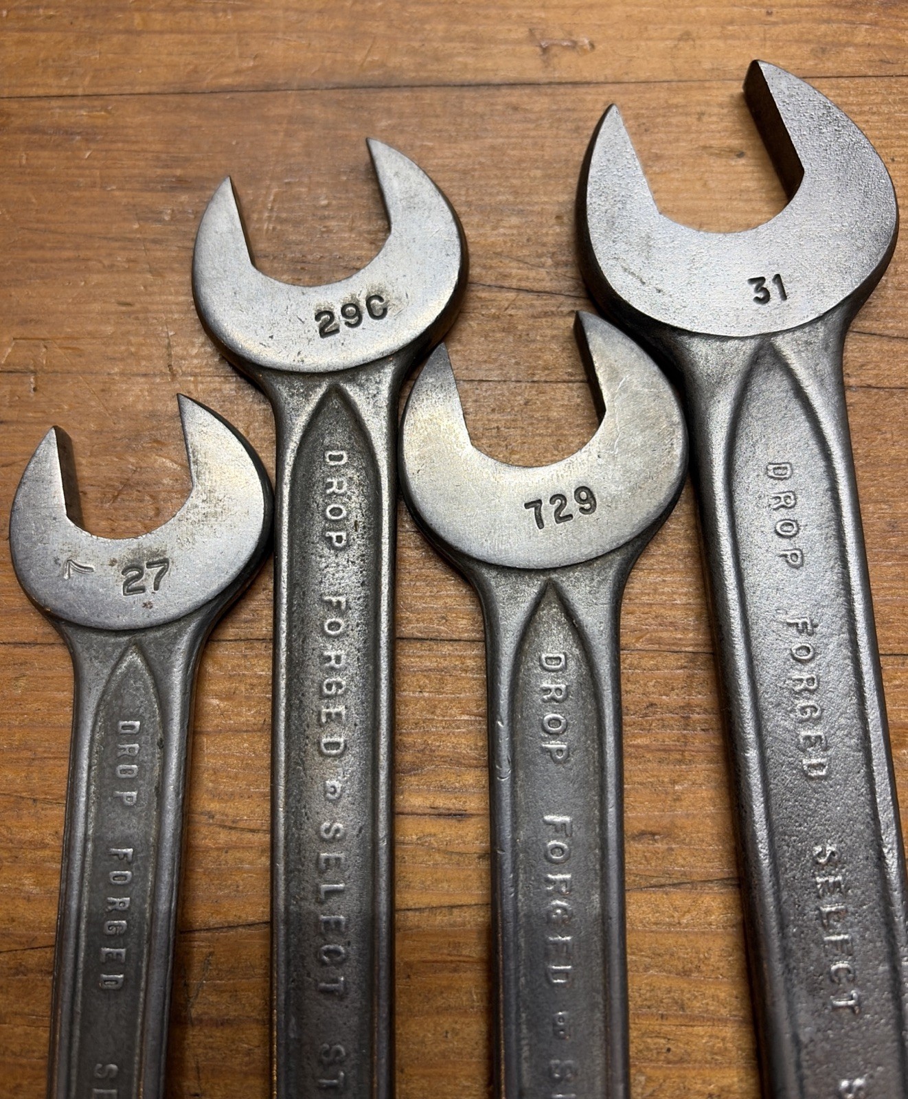LOT of (4) INDESTRO ? Drop Forged Select Steel Open End Wrench Set USA 🇺🇸 VTG