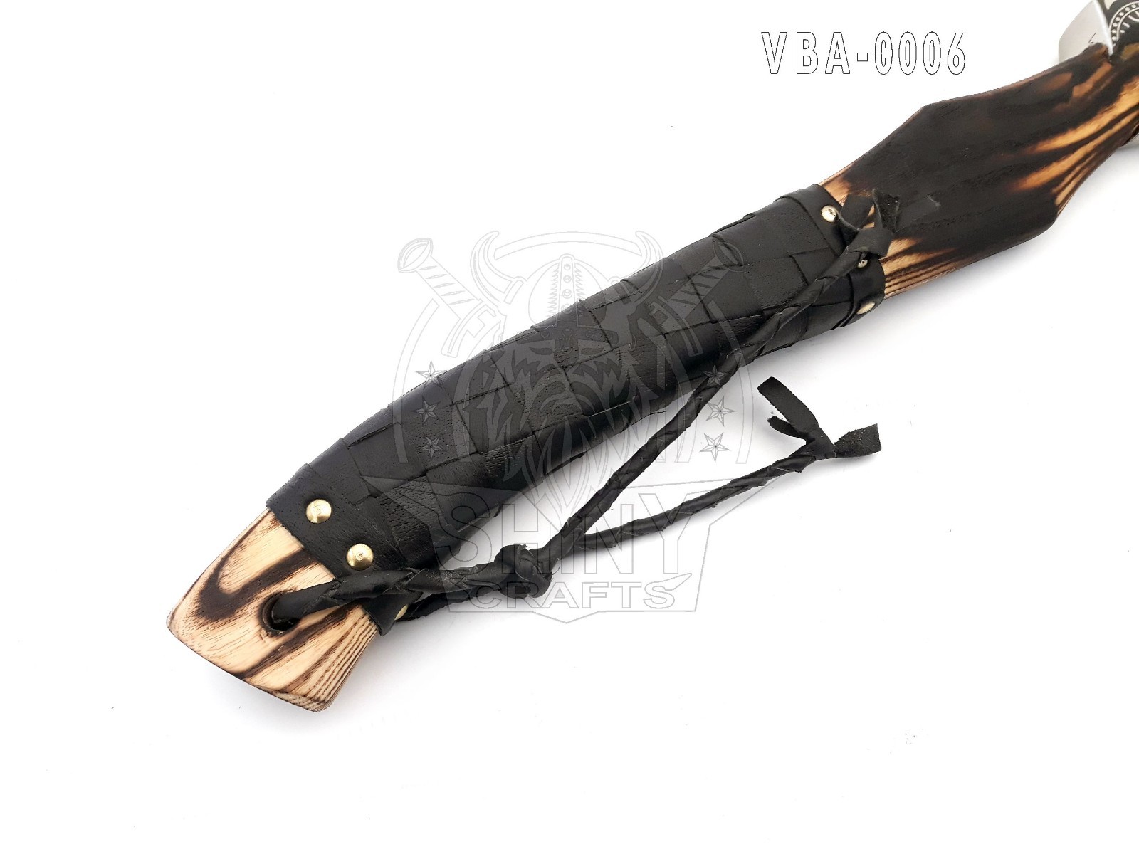 Handmade Viking Axe carbon Steel Head and Black Etching Design Viking axe VBA-06