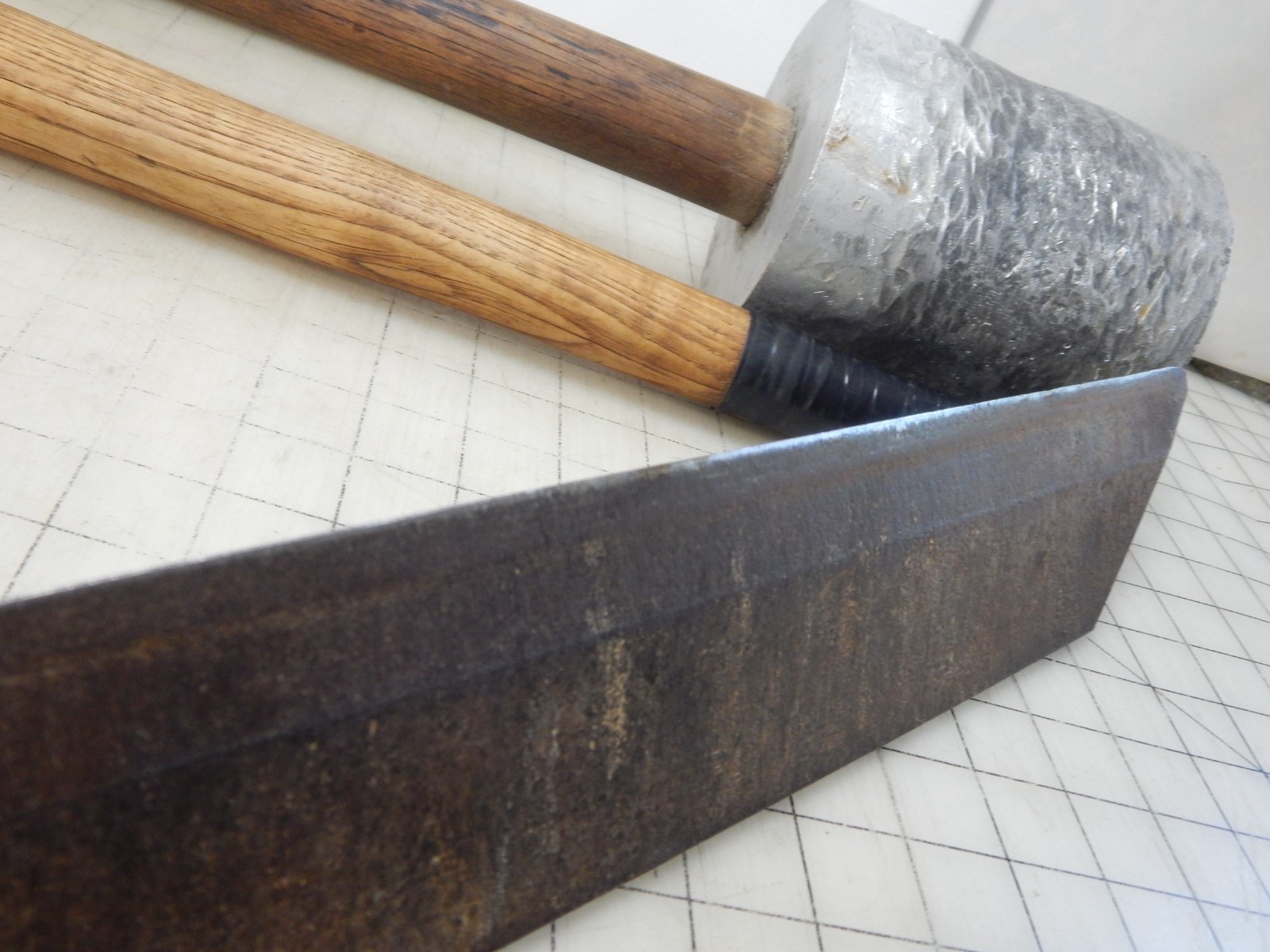 Vintage Froe Shingle shake splitting tool #7o, Aluminum Froe Mallet Hammer 8 Lb.