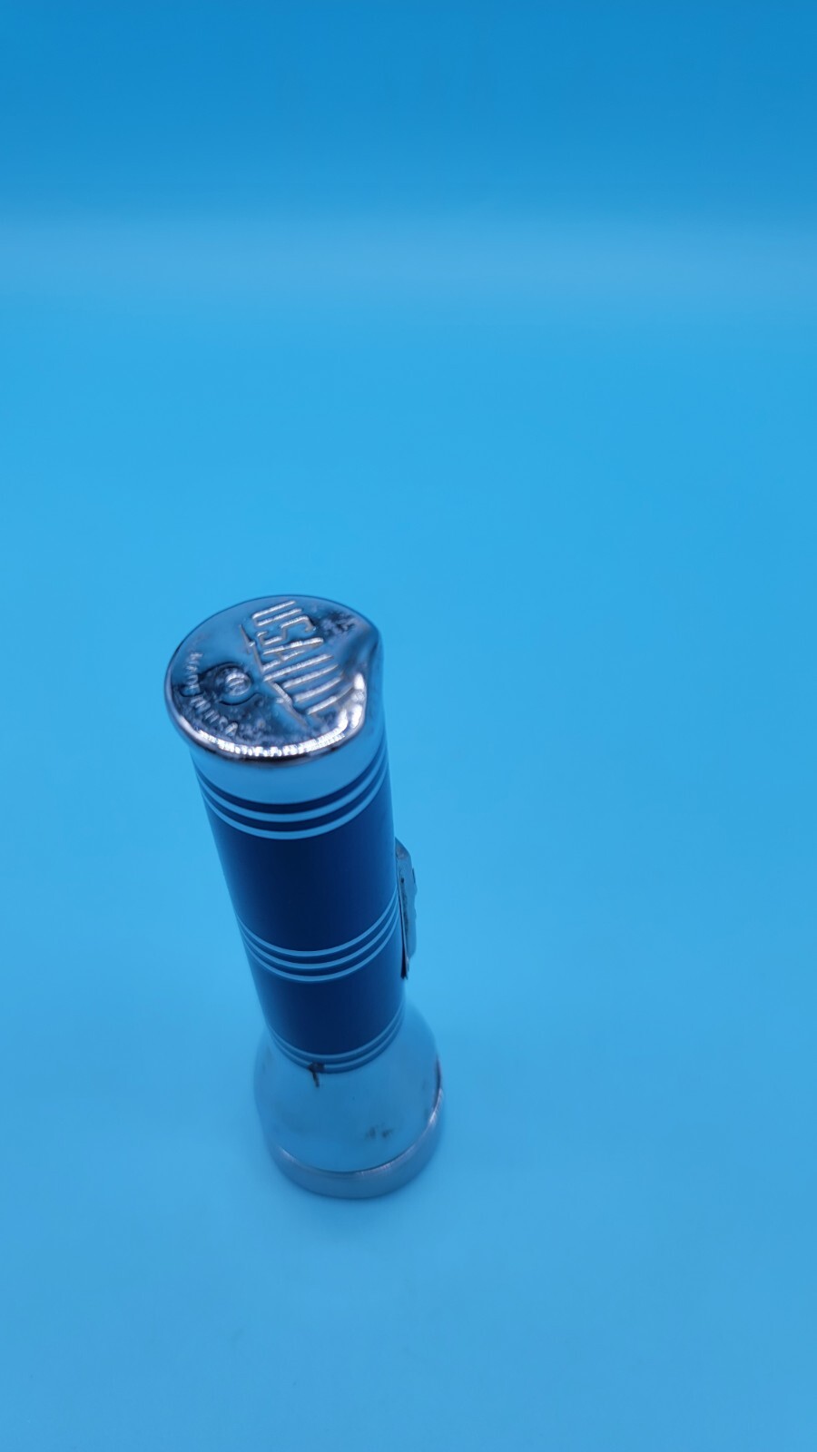 Vintage USALITE Blue & Silver Flashlight Tested