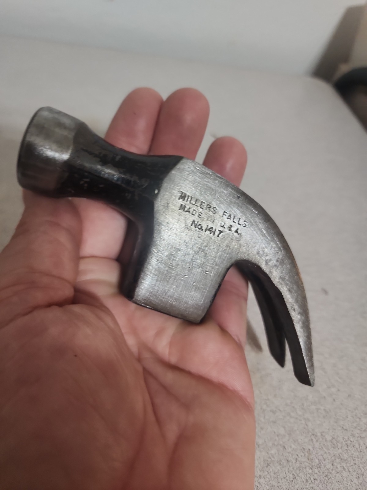 Vtg Millers Falls 18 Oz. & 7 Oz. + Craftsman 13 Oz. Curved Claw Hammer Heads USA