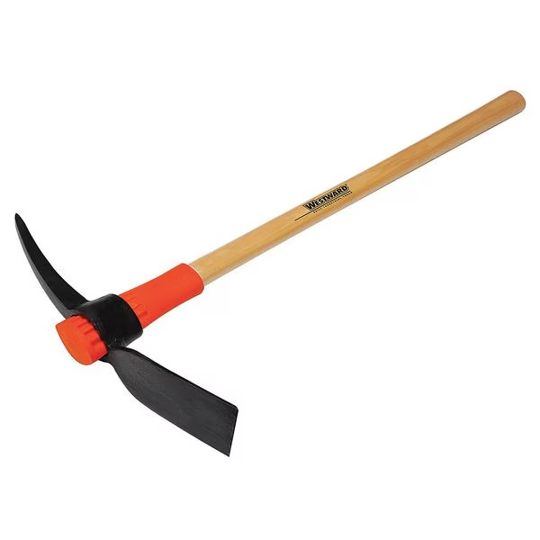 Pick Mattock 36 in 5 lb Steel Head Hickory Wood Handle Heavy Duty Digging Tool