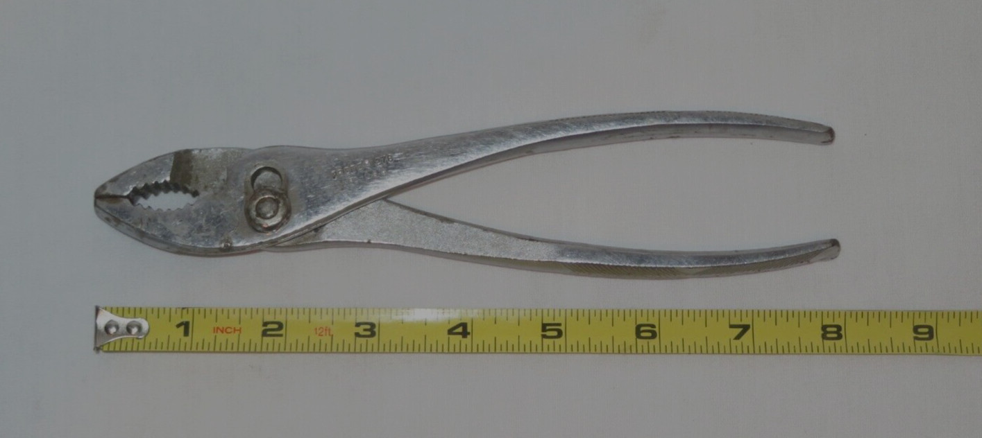 Proto # 278 Slip Joint Pliers 8″ Chrome Made in USA Knurled Handles – NICE