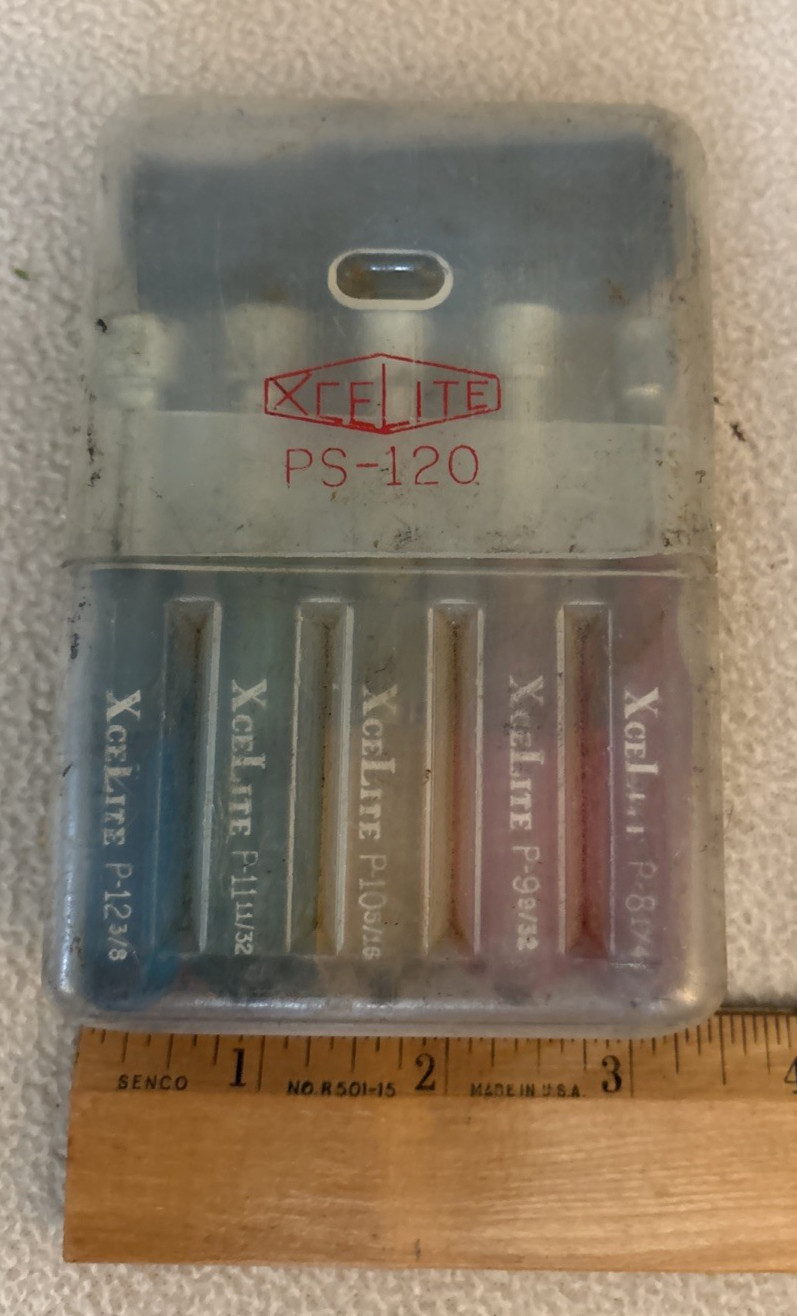 Vintage XCELITE USA PS120 11 Piece Nut-driver Set P3 to P12 w/Torque Amplifier
