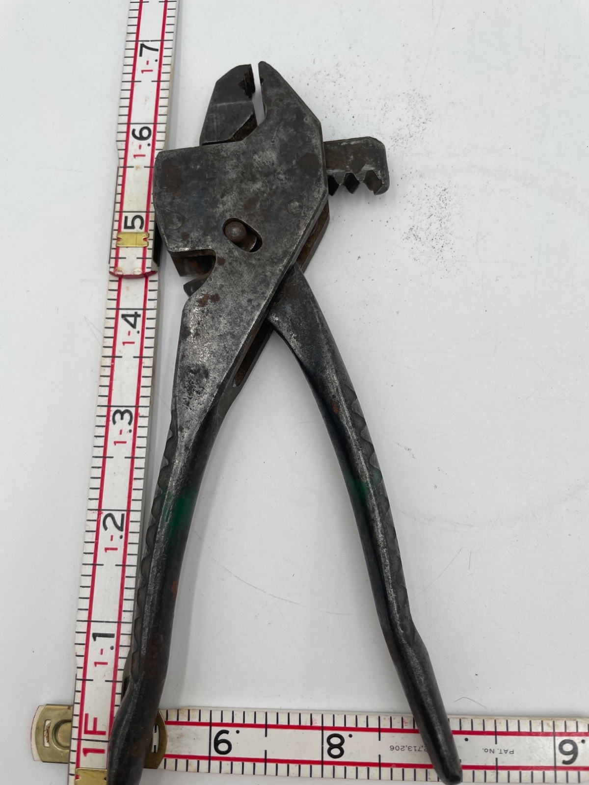 Steel Flash Vintage Plier Wrench Patented 5216 Heavy-Duty Tool Made In Chicago