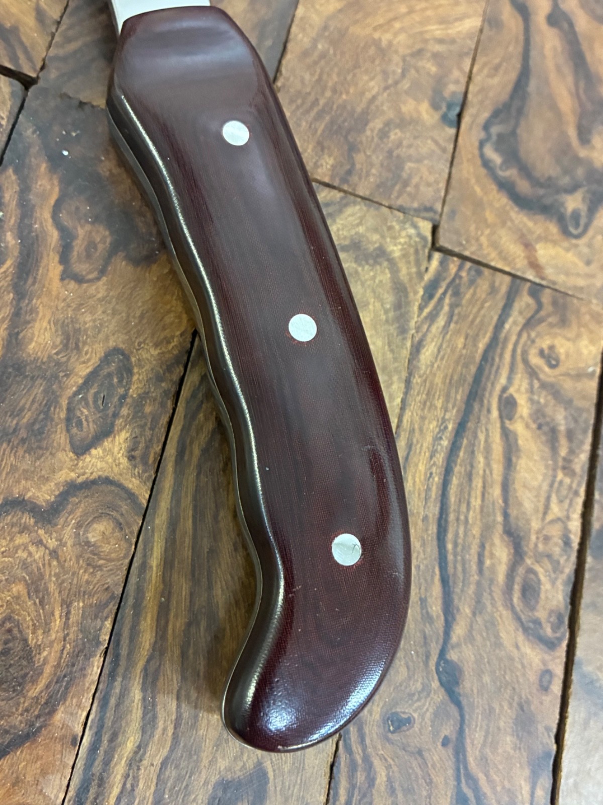 Buck Knives 106 Axe Hatchet Two Liner Rare Red Burgandy Handle and Sheath 1970’s