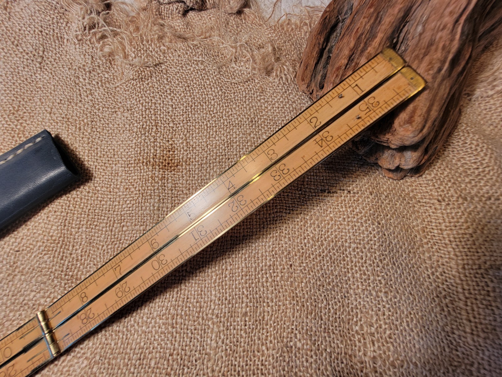 Antique STANLEY 66 3/4 Rule Ruler Brass Bound 36″ Hand Tool Pre 1920