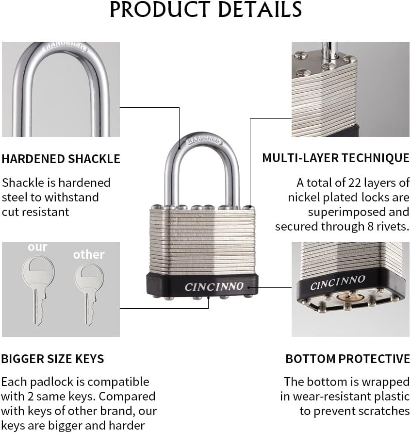 Security Padlock Set, 1-inch Shackle, Pack of 12
