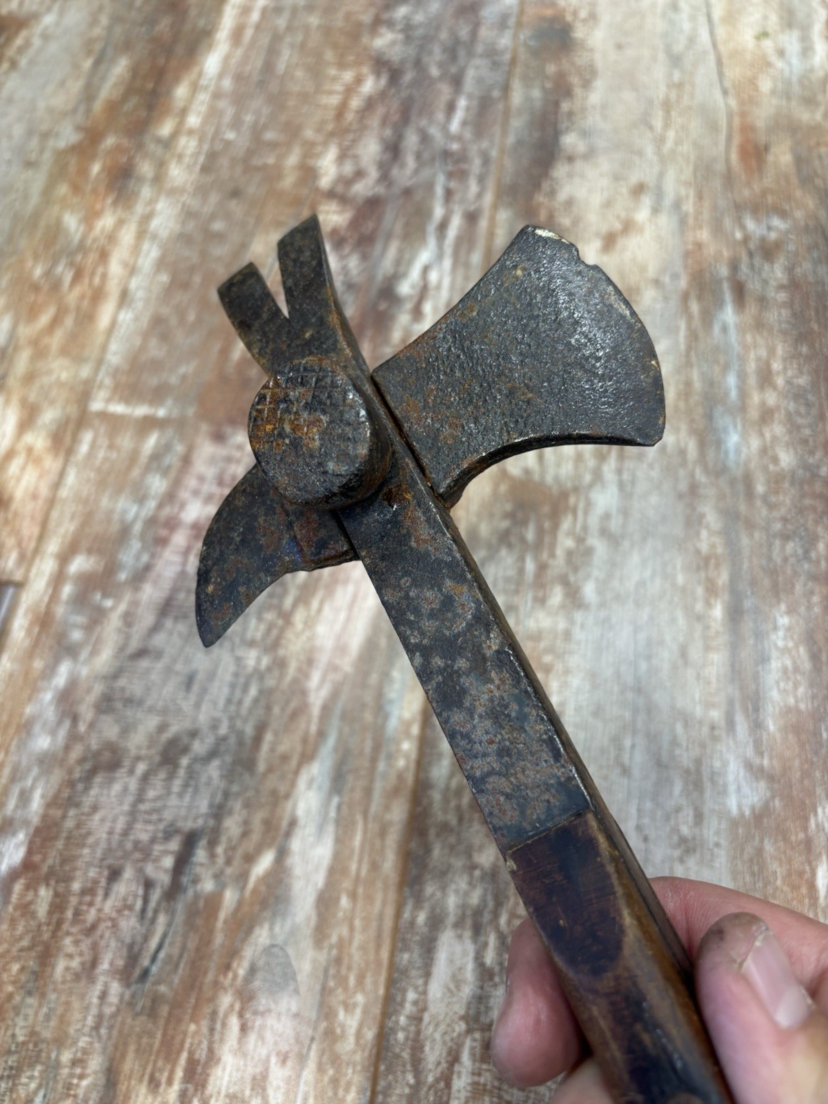 Antique Bridgeport Hardware Mfg Co Axe Crate Tool Hammer Pry Bar