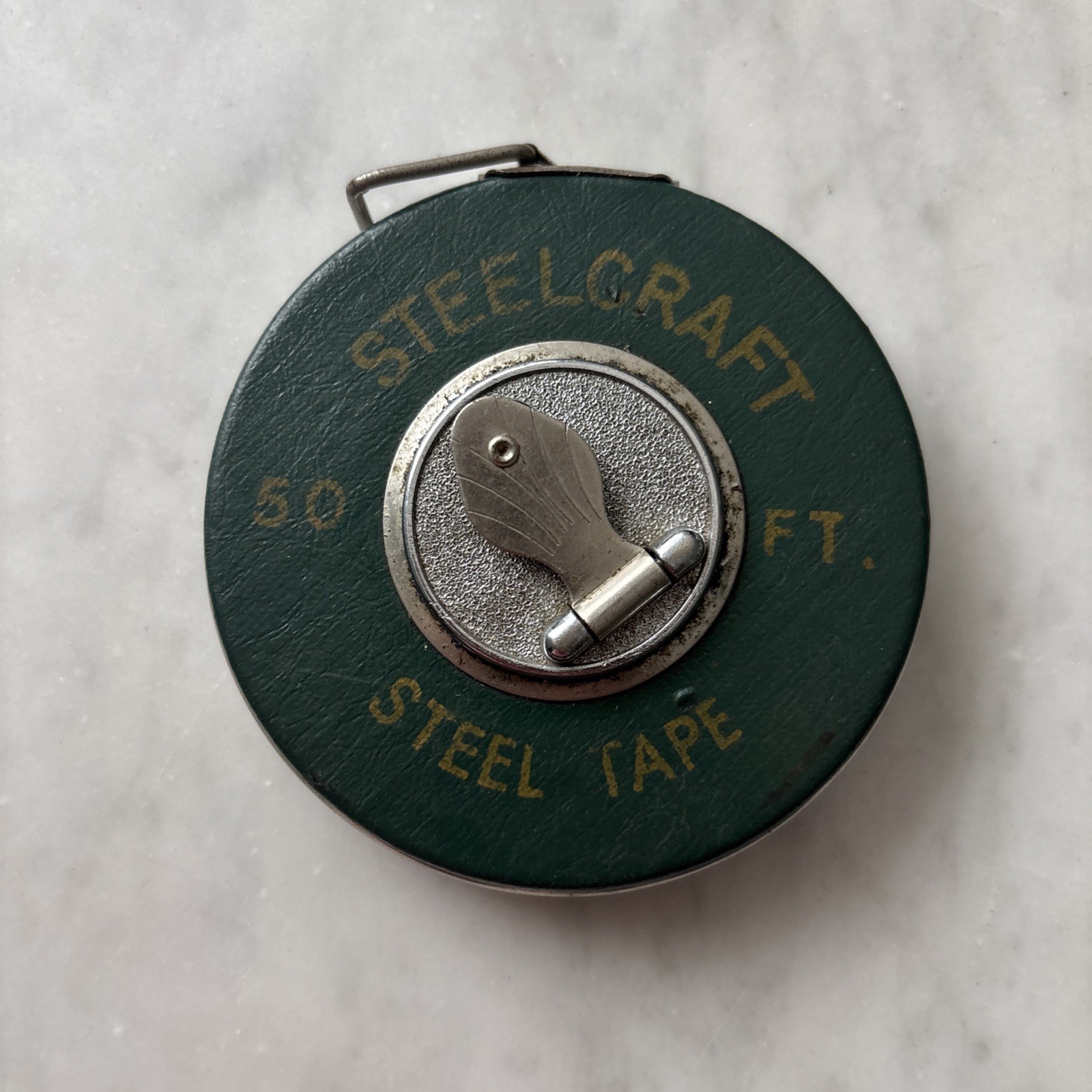 STEELCRAFT VINTAGE 50 FOOT STEEL TAPE MEASURE Green Made In USA