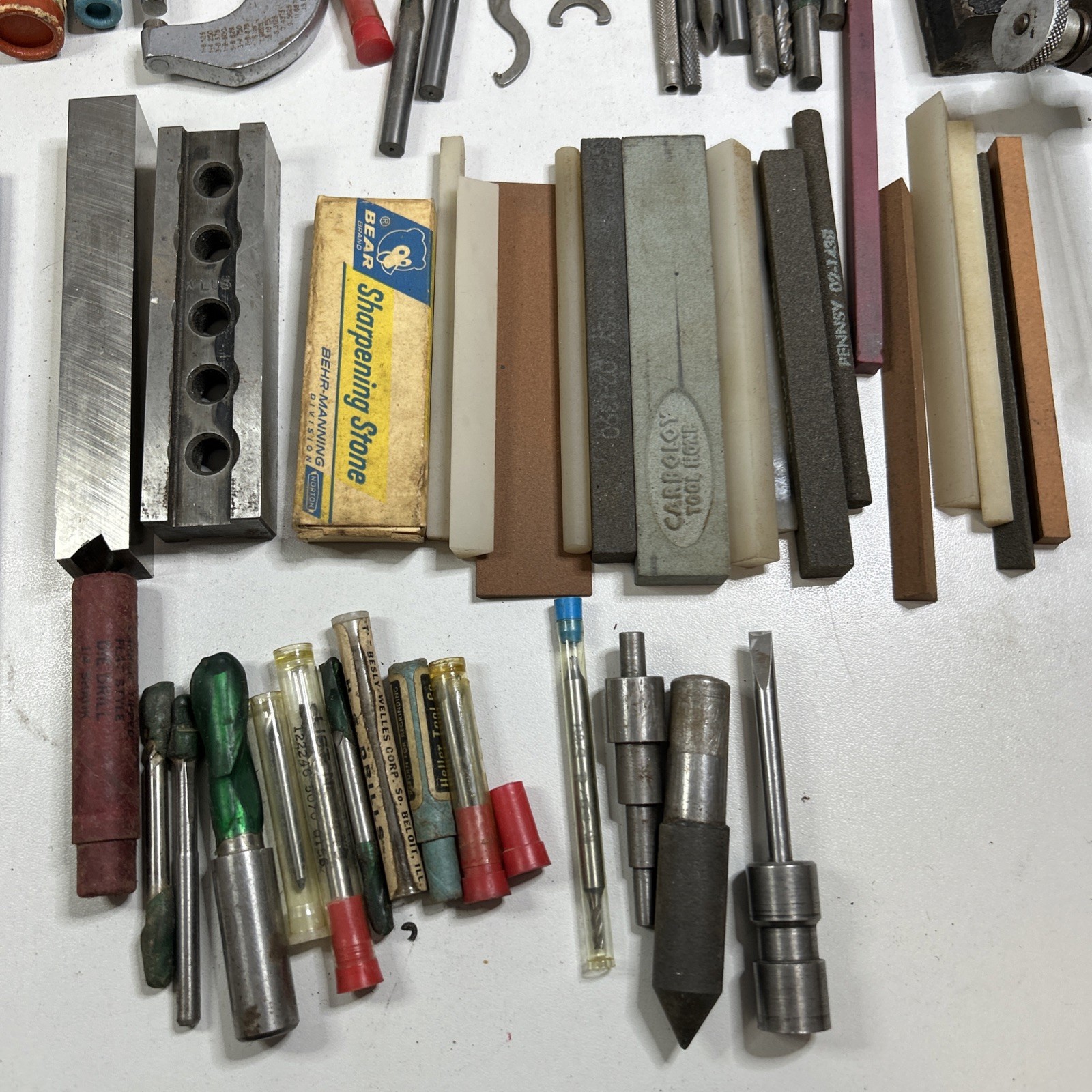 Mixed Lot of Vintage Machinist Tools brown & sharpe drill Lufkin carboloy