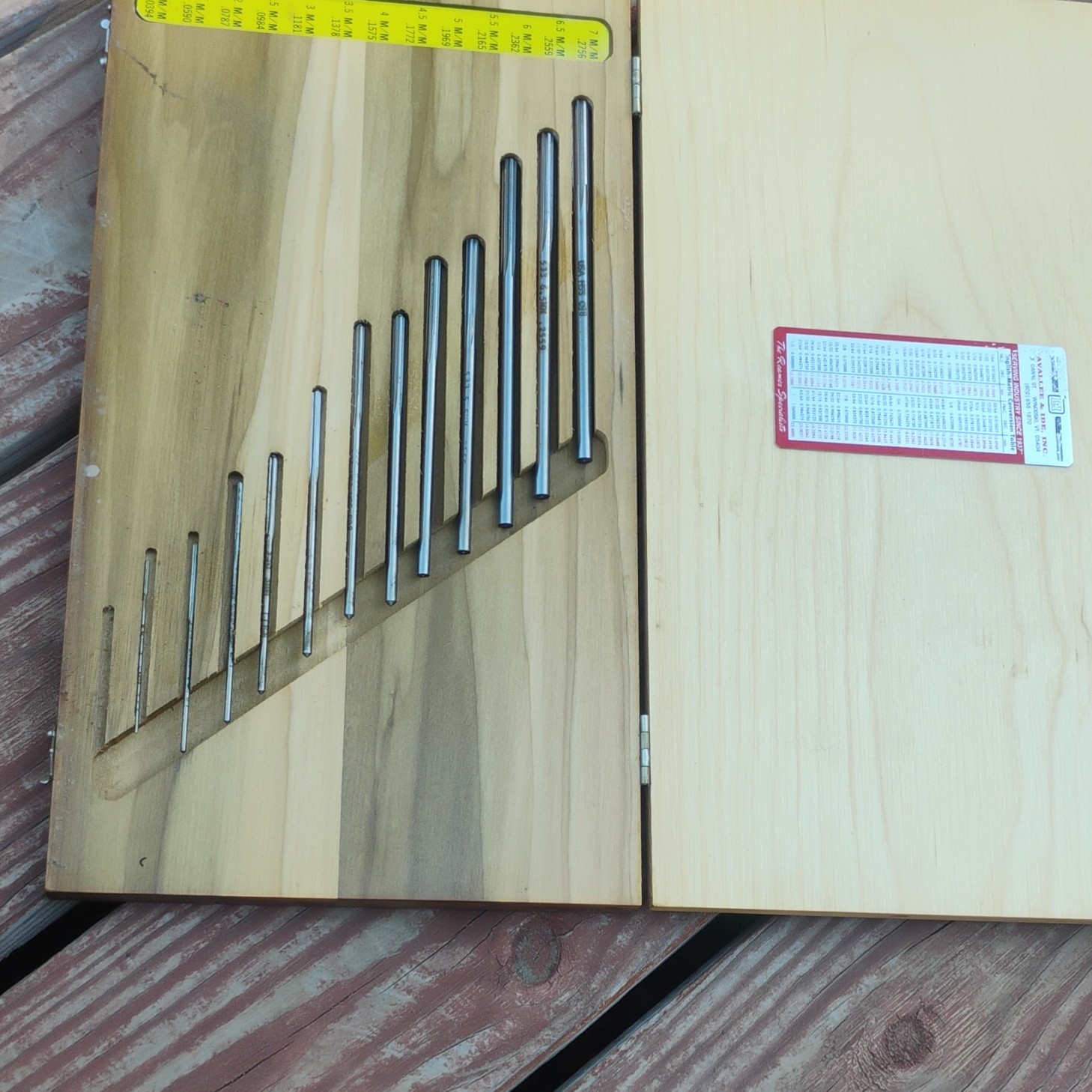 L&I Lavallee & Ide 13 pc Chucking Reamer Metric Set 1mm to 7mm