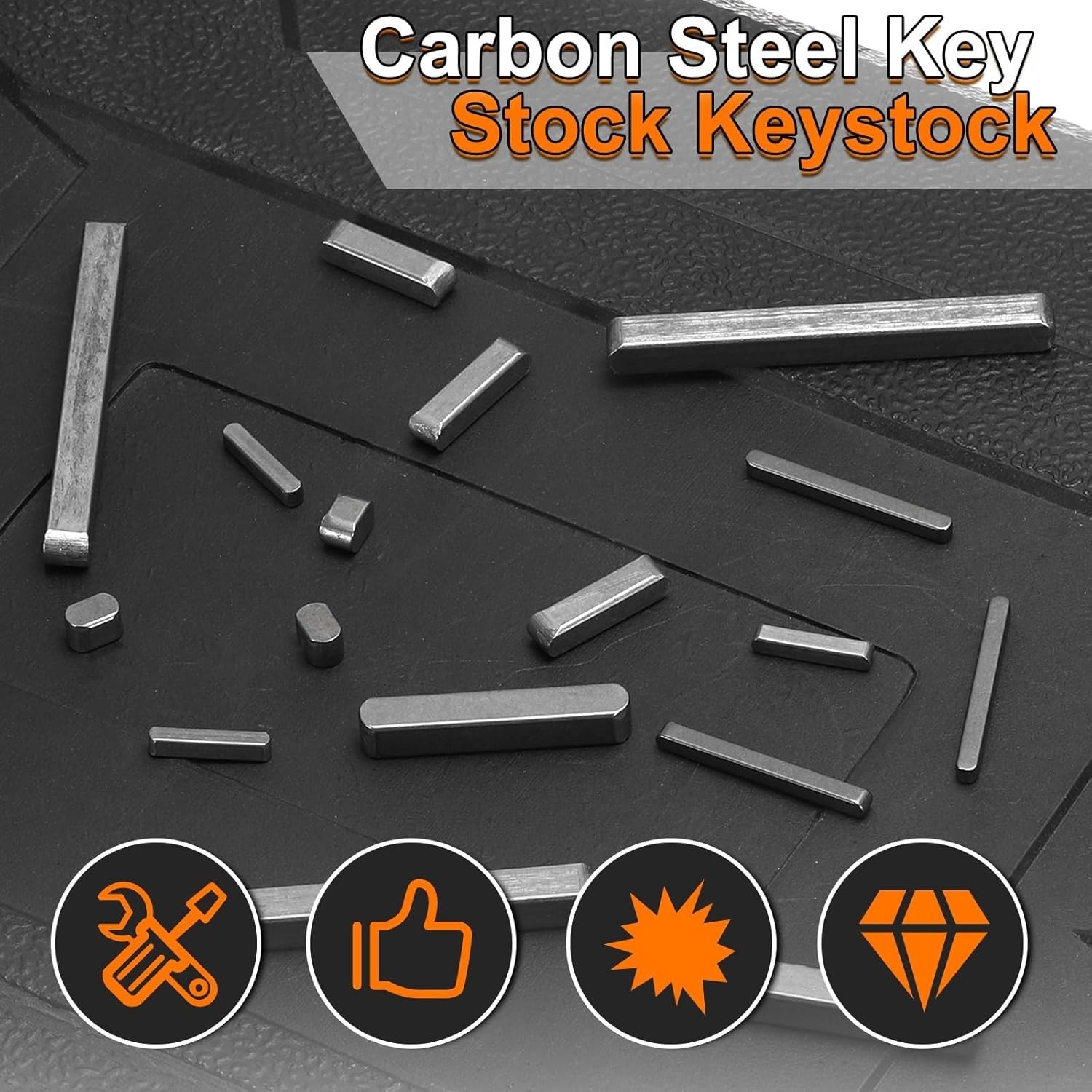 10Pcs Carbon Steel Drive Shaft Key Stock, 6x6x30mm, Precision Machined for St…