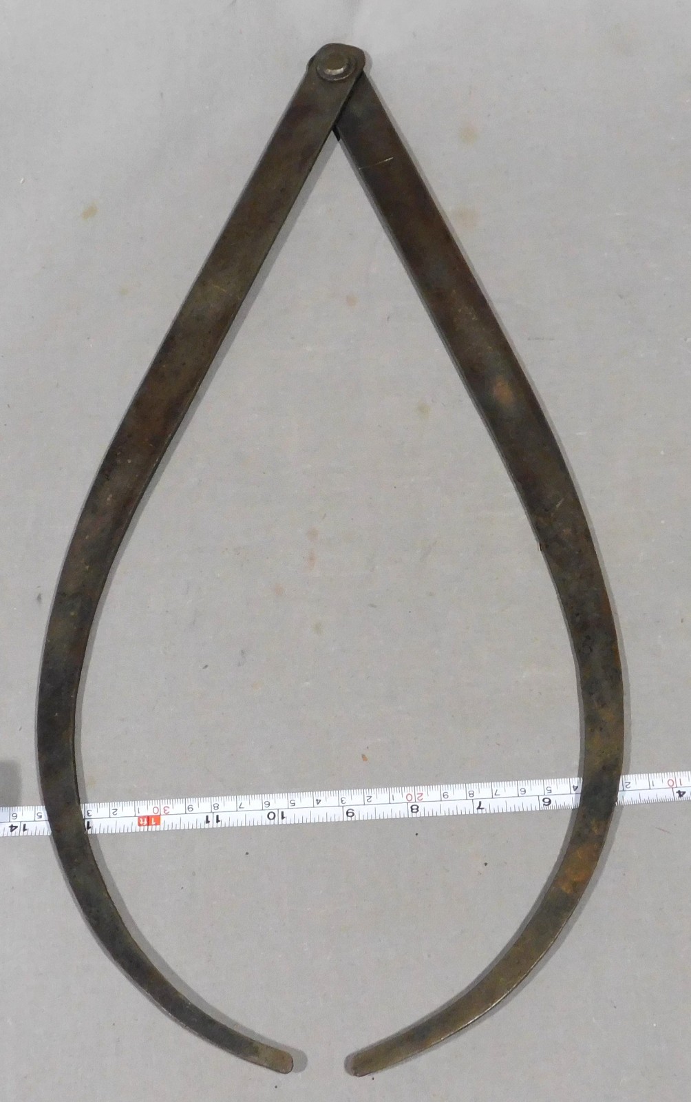 Large antique outside calipers hand forged iron blacksmith made 19th century
