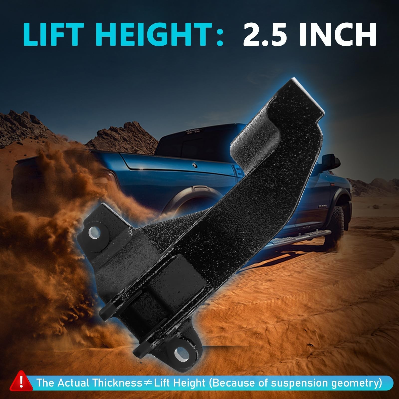 Full Leveling Lift Kits 2.5″ Front Strut Coil Spacer with Track Bar Relocatio…