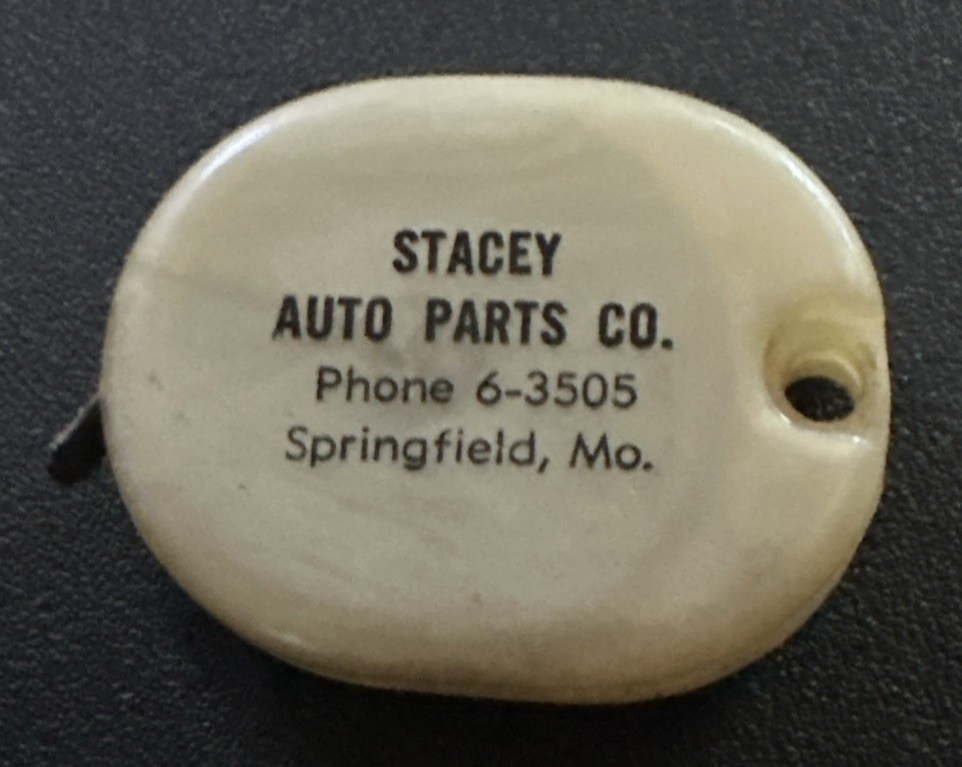 Vintage Advertising Key Chain Tape Measure Stacey Auto Parts Co Springfield MO