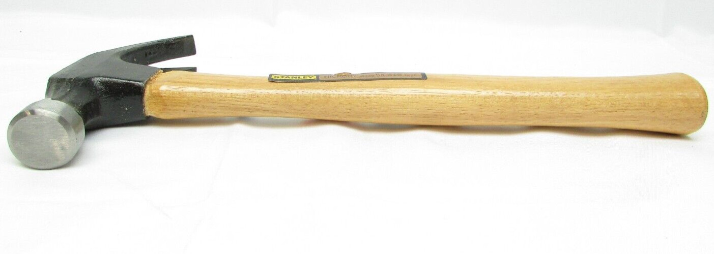 Vintage STANLEY 16oz Curved Claw Nail Hammer w. Hickory Handle 51-616 Mexico NOS