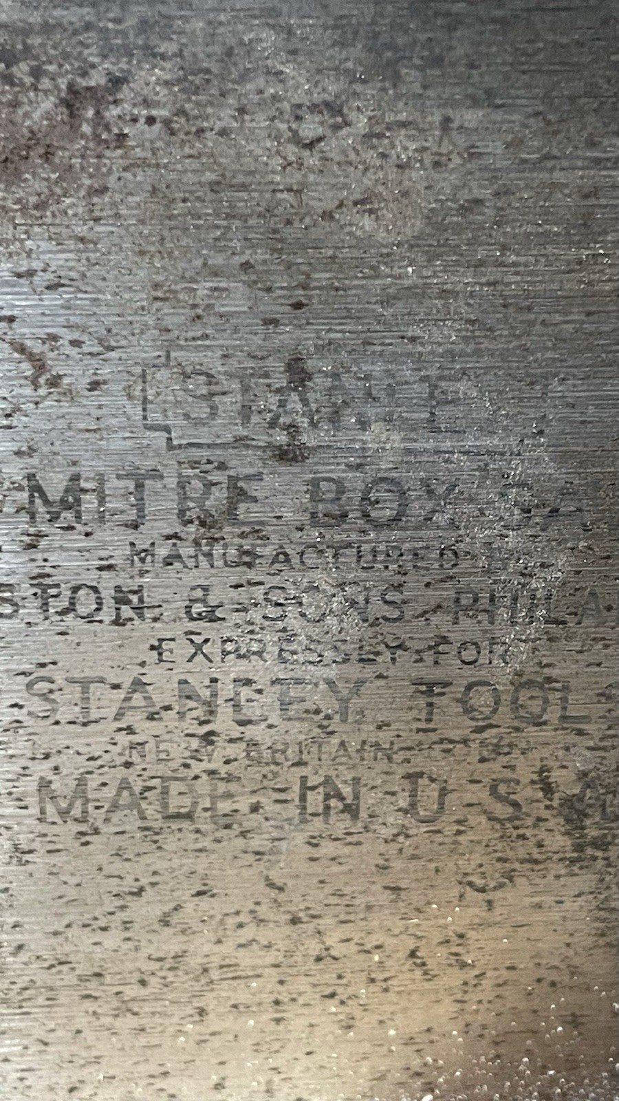 Antique Stanley No. 2246 Mitre Box Frame, Stanley 26×4” Saw, Instruction Card