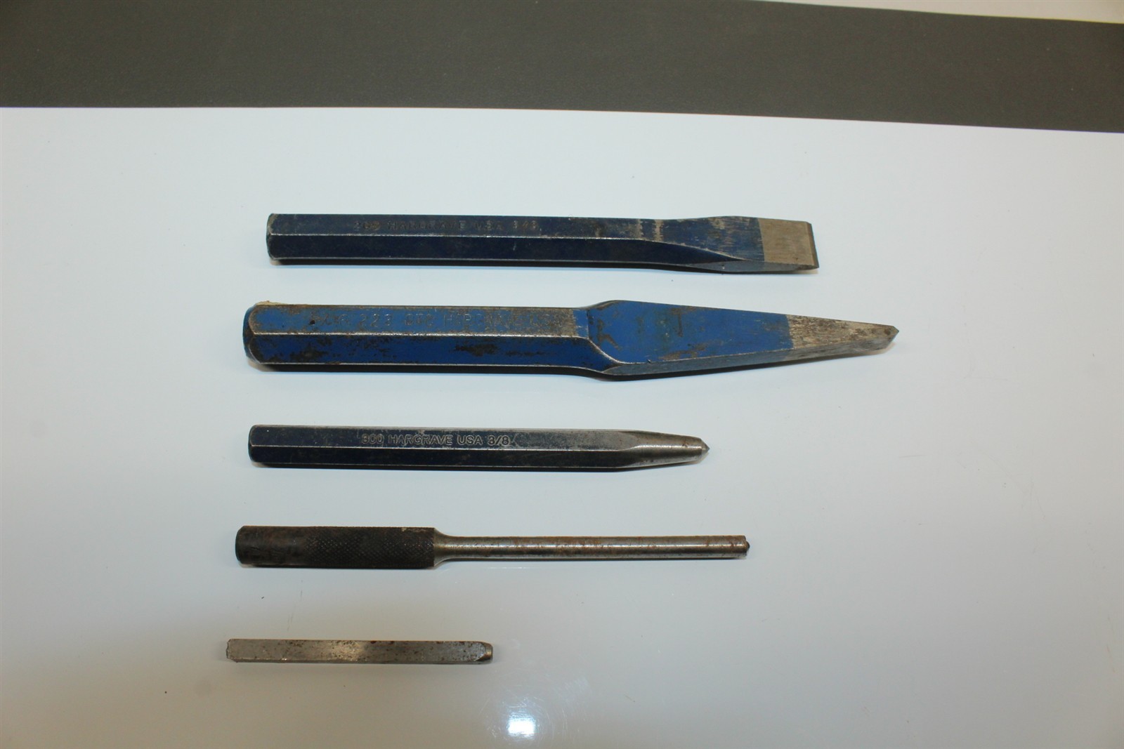 Craftsman Punches Chisel Lot of 5 Pieces Hargrave #200, #223 & #300 Mayhew #7
