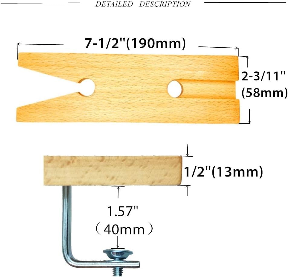 TAURISH Wooden Bench Pin with V-Slot and C-Clamp Medium, Silver