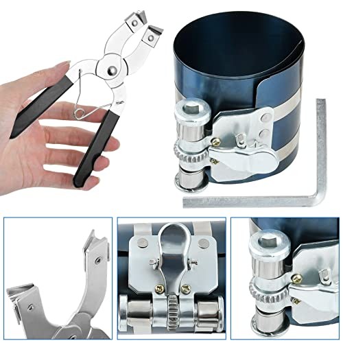 8Pcs 3″ 4″ 6″ Piston Ring Compressor, Car Engine Piston Ring Compressor Tool