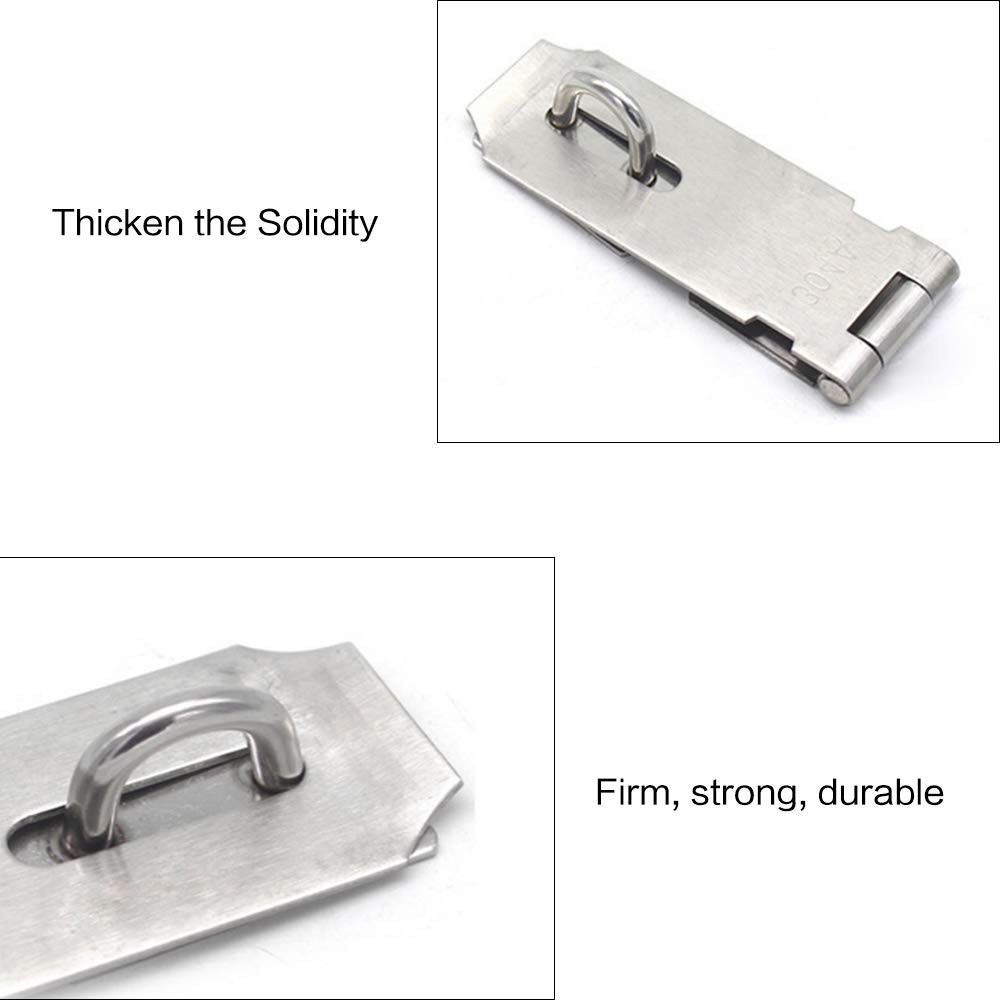 Door Hasp Padlock Latch, 4 Inch Stainless Straight 4 Inch, Steel