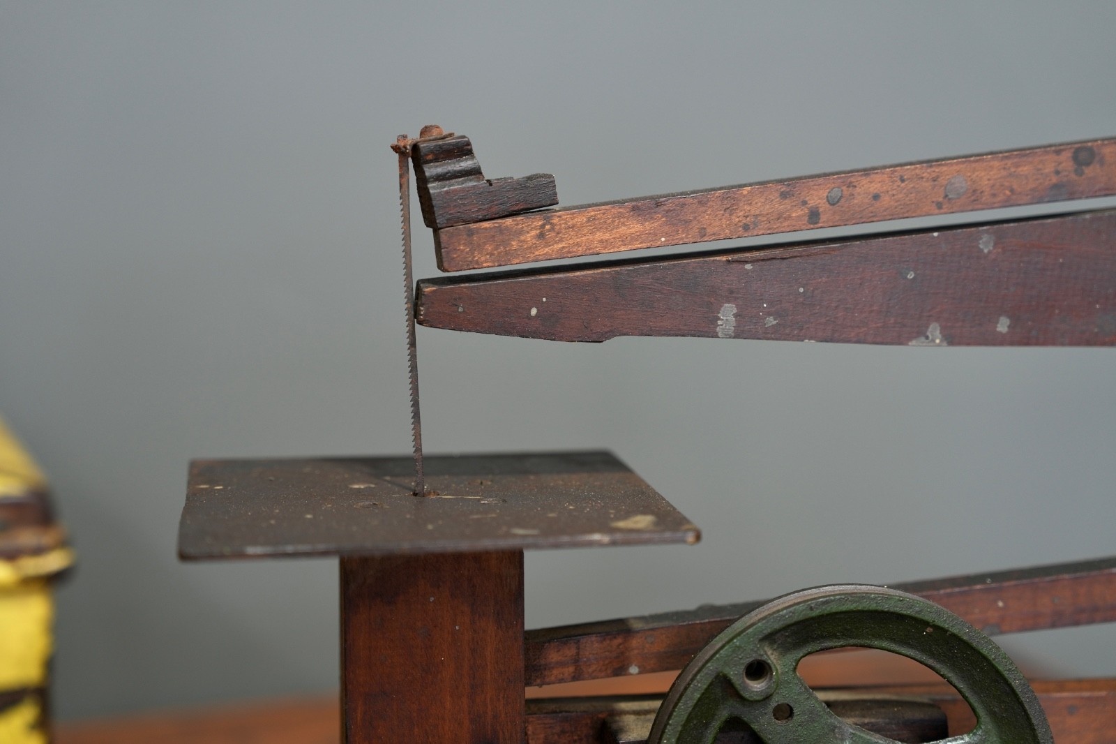 Vintage Scroll Saw Antique Hand Saw Woodworking Tool Primitive Industrial Crank