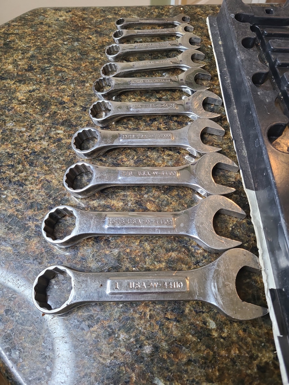 VTG Craftsman Professional 11pc Stubby Combination Wrench Set 3/8”-1” USA