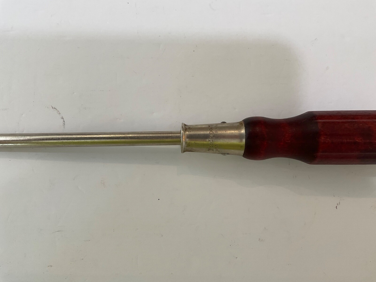 Bridgepirt vinatge wood handle screwdriver brand new very collectible