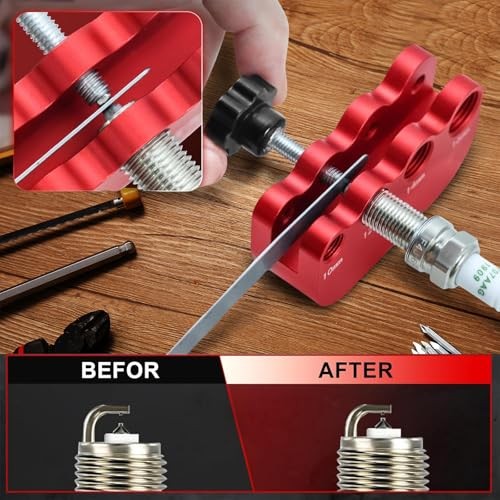 Universal Spark Plug Gap Tool for 10-16mm Plugs with Feeler Gauge Blue