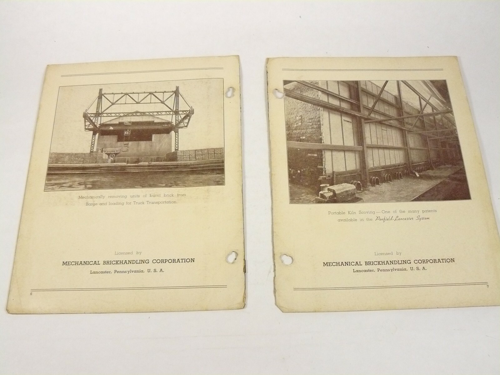 1920s MECHANICAL BRICKHANDLING CORP Penfield Lancaster System Brochure Catalog