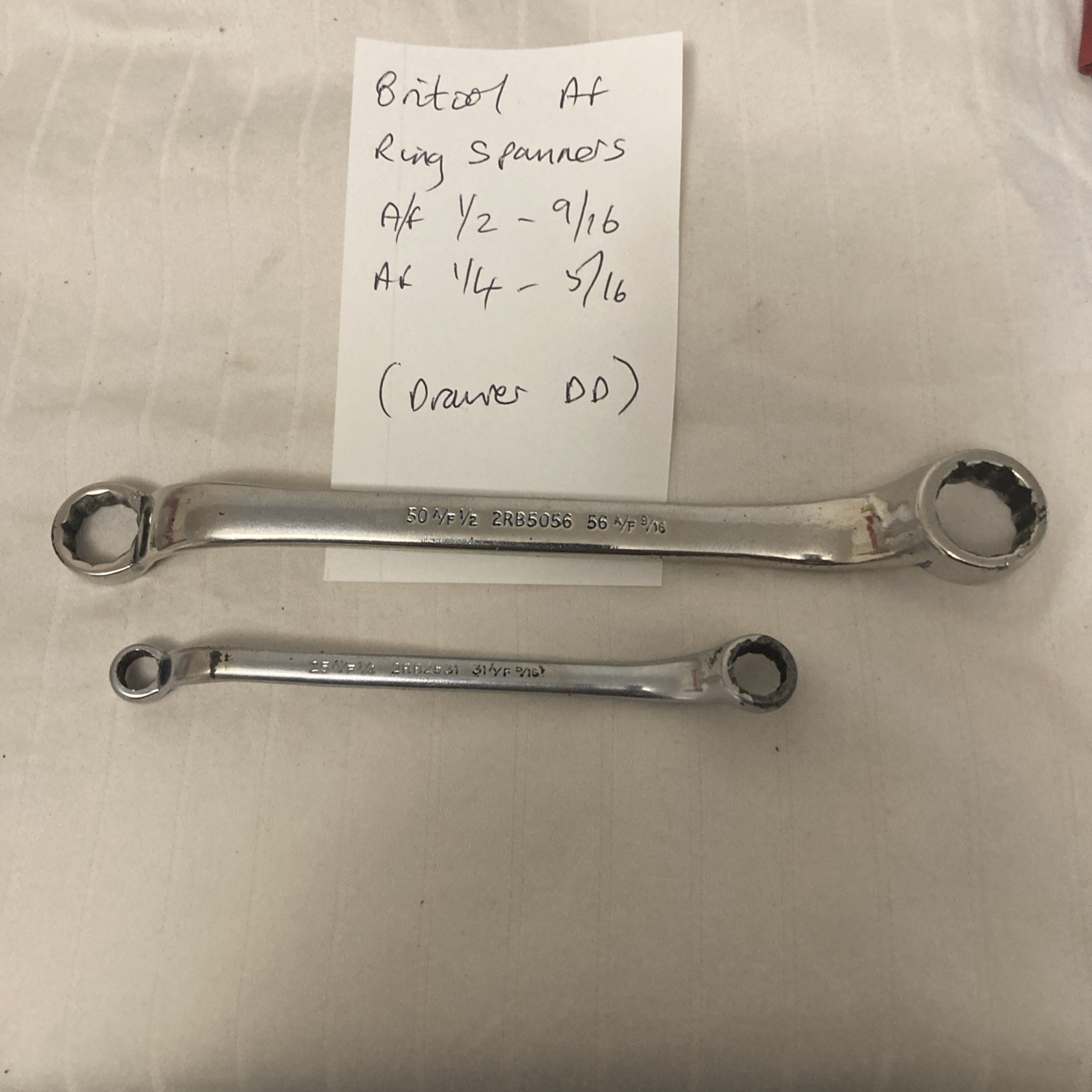 BRITOOL Ring Spanners X 2 – 1/2 -9/16 And 1/4 – 5/16