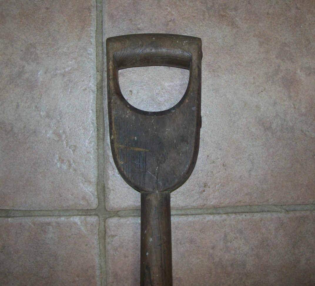 Vintage Antique #2 Wood Coal Shovel, with D Handle, Railroad Coal Shovel